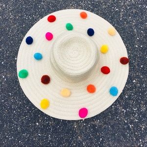 betsey johnson floppy pom pom hat